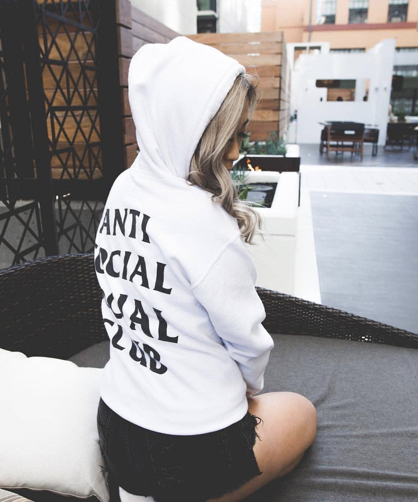 Kanye High Street Anti Social Club ASSC Men And Women Printing plus Velvet Hoodie Fashion